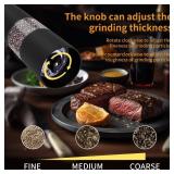 Electric Salt and Pepper Grinder Set - Adjustable Coarseness, Battery-Operated with LED Light, 360° Transparent Design for Kitchen and Outdoor Cooking, Perfect for Home Chefs and Gift Shoppers