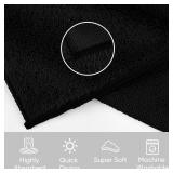 HOMEXCEL Black Washcloths 24 Pack, Highly Absorbent and Soft Microfiber Face Towel, Makeup Remover Towels, Multi-Purpose Wash Cloths for Bathroom, Hotel, Spa, Gym, and Kitchen, 12x12 Inch - Retail: $1