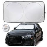 EcoNour Car Windshield Sun Shade | 2025 Upgraded Innovative No-Light-Pass Technology for Maximum Coverage | Foldable Sun Shade Keeps Your Vehicle Cool | Must-Have Car Accessories | Small (59\ x 29\in)