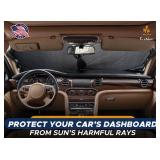 EcoNour Car Windshield Sun Shade | 2025 Upgraded Innovative No-Light-Pass Technology for Maximum Coverage | Foldable Sun Shade Keeps Your Vehicle Cool | Must-Have Car Accessories | Small (59\ x 29\in)