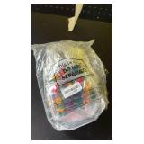 Cinnvoice 36 Pcs Hibiscus Luau Gift Bags,Plastic Hawaiian Party Favor Bags,Clear Tropical Gifts with Handles for Party Summer Table Setting Aloha Luau Decorations (5.9 x 6.3 x 2.7 Inches) - Retail: $2