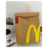 JBIUVBTY Classic Funny Retro Paper Bag Large Capacity Backpack Cute Personalized Shoulder Crossbody Canvas Backpack Notebook - Retail: $30