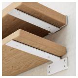 Shelf Brackets, Heavy Duty Floating Shelf Brackets 10-Inch Long, 6-Pack Brackets for Shelves, Matte White L Hidden Metal Wall Shelf Support Shelving Brackets, 15-Inch Thick 160 lb. Load Capacity - Ret