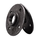 DSDS 10 PACK 34\ 4 Holes Floor Flange, Rustic Industrial Black Malleable Iron Floor Flange For Pipe Shelf Furniture Home Decor - Retail: $16in