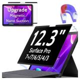 Peslv Magnetic Privacy Screen for Surface Pro 7+76543 12.3 Inch, Removable Anti Blue Light Glare Filter, Black Security Private Apy Block Protector - Retail: $33