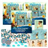 Disney Moana Party Favors Bulk Set ~ Bundle with 60 Pieces Favor Boxes with Stickers, Tattoos and Stampers for Kids Birthday Party | Moana Classroom Prize Boxes - Retail: $19