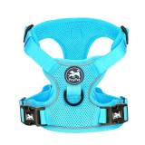 PoyPet Reflective Soft Breathable Mesh Dog Harness No Choke Double Padded Vest Adjustable(Light Blue,S) - Retail: $16