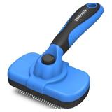 Swihauk Self Cleaning Slicker Brush - Skin Friendly Deshedding Grooming Tool for Dogs and Cats, Suitable for Shedding and Haired Pets, with Pet Supplies Accessories, Blue - Retail: $15