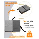 FASTMOMENT Airplane Seat Cushion Portable Travel Cushion for Comfort Foldable Stadium Pad with Breathable Fabric Seat Pad Perfect for Long Flights, Office, Camping, Bleacher (Standard Size - 15.7ftft)