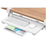 ETHU Keyboard Tray Under Desk, 19.7ft X 11.81\ Small Size Keyboard Drawer with C Clamp-on Mount Easy to Install, Computer Keyboard Stand Slide Pull Out, Ergonomic Keyboard Tray for Home, Office - Reta