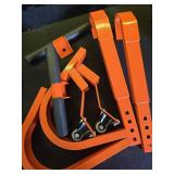 Ladder Stabilizer, Roof Ladder Standoff, Heavy Duty Ladder Stabilizer Accessory with Non-marring Rubber End Caps (Orange wHooks) - Retail: $40