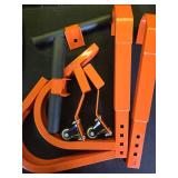 Ladder Stabilizer, Roof Ladder Standoff, Heavy Duty Ladder Stabilizer Accessory with Non-marring Rubber End Caps (Orange wHooks) - Retail: $40