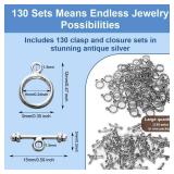 Heatherfts cf 130 set Toggle Jewelry Clasps Necklace Toggle Clasp Silver Toggle Clasps for Jewelry Making - Retail: $10