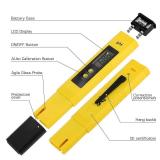 PH Meter for Water Hydroponics Digital PH Tester Pen 0.01 High Accuracy Pocket Size with 0-14 PH Measurement Range for Household Drinking, Pool and Aquarium - Retail: $7