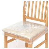 Zipcase 4 Pack Stain, Water and Kitty Scratch Resistant Clear Dining Chair CoversSlipcovers Chair Protector Waterproof PVC Material, 17D x 18W x 4H with Adjustable Belt Strap, Set of 4 - Retail: