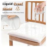 Zipcase 4 Pack Stain, Water and Kitty Scratch Resistant Clear Dining Chair CoversSlipcovers Chair Protector Waterproof PVC Material, 17D x 18W x 4H with Adjustable Belt Strap, Set of 4 - Retail: