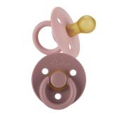 Itzy Ritzy Natural Rubber Newborn Pacifiers (Set of 2)  Baby Pacifiers with Cherry-Shaped Nipple and Large Air Holes for Added Safety; Set of 2 Binkies in Blossom and Rosewood (Ages 0  6 Months) -