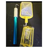 Skimmie Pro (Short Version) 22.5 Pool Skimmer: Lightweight, Fine Mesh Net, and Stainless Steel Hook  Ideal for In-GroundAbove-Ground Pools, Fountains, Ponds, Hot Tubs, and Cold Plunges - Retail: $