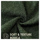 OTOSTAR Pack of 2 Textured Boucle Throw Pillow Covers Square Pillow Cases Cozy Soft Decorative Couch Cushion Case for Chair Sofa Bedroom Living Room Home Decor 24 x 24 Inch, Forest Green - Retail: $17