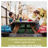 Life on track Insulated Kids Dual Compartment Lunch Bags Tote Pack for Girls Boys Toddler Kindergarten School Picnic Food Cooler Boxes with Shoulder Strap (Blue Car) - Retail: $23