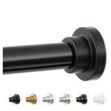 Mcrbeay Shower Curtain Rod, 1\ Diameter Heavy Duty Tension Shower Rod, Non Slip Adjustable 28-74 inch No Drilling Shower Curtain Rods Spring Tension For Bathroom, Shower Stall, No Rust, Black - Retail
