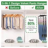 Closet Organizers and Storage,3 Pack Organization and Storage Pants-Hangers-Space-Saving,Velvet Hanger for Dorm Room for College Students Girls Boys Guys Hanging Jean Scarf - Retail: $15