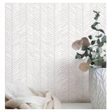 MelunMer Beige Modern Peel and Stick Wallpaper Boho Contact Paper for Cabinets Beige Stripe Contact Paper Line Self-Adhesive Removable Wallpaper for Bathroom Bedroom Liner Easy to Use 393" L 17.3" W