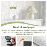 MelunMer Beige Modern Peel and Stick Wallpaper Boho Contact Paper for Cabinets Beige Stripe Contact Paper Line Self-Adhesive Removable Wallpaper for Bathroom Bedroom Liner Easy to Use 393" L 17.3" W