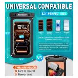 Hiearcool Waterproof Phone Pouch, Waterproof Phone Case for iPhone 17 16 15 14 13 Pro Max, IPX8 Cellphone Dry Bag Beach Cruise Ship Essentials 2Pack-8.3"