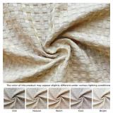 MIYE Pleated Waffle Weave Bed Skirt, Tailored Dust Ruffle 12 Inch Drop Easy Fit, Machine Washable,No Split Corners (Beige,Cal King - 12" Drop)