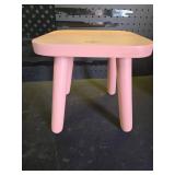 BEEandOAK Wooden Step Stools for Adults, Solid Rubber Wood Non-Slip Step Foot Stool, Heavy Duty 300 lbs One Step Stool for Bedroom, Bathroom, Kitchen ( Pink, 9.25" (D) x 9.25" (W) x 8.86" (H) )
