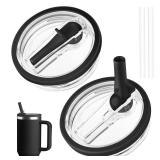 40 oz Tumbler Flip Straw Lid Replacement fit for Stanley Quencher, Spill Proof Tumbler Cover for Stanley Cup - Retail: $10
