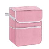 YSSOA Car Trash Can with Lid, Leak-Proof Organizer and Storage Bag, Adjustable and Portable Interior, Collapsible Multipurpose Garbage Bag, 2 Gallon, Pink