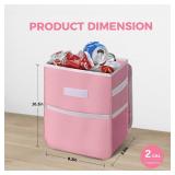 YSSOA Car Trash Can with Lid, Leak-Proof Organizer and Storage Bag, Adjustable and Portable Interior, Collapsible Multipurpose Garbage Bag, 2 Gallon, Pink