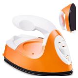 Honoson Mini Craft Iron Mini Heat Press Small Iron Portable Handy Tiny Flatiron with Charging Base Accessories for Fuse Beads Patch DIY Shoes T-Shirts Heat Transfer Vinyl Projects(Orange) - Retail: $1