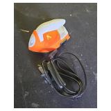 Honoson Mini Craft Iron Mini Heat Press Small Iron Portable Handy Tiny Flatiron with Charging Base Accessories for Fuse Beads Patch DIY Shoes T-Shirts Heat Transfer Vinyl Projects(Orange) - Retail: $1