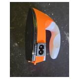 Honoson Mini Craft Iron Mini Heat Press Small Iron Portable Handy Tiny Flatiron with Charging Base Accessories for Fuse Beads Patch DIY Shoes T-Shirts Heat Transfer Vinyl Projects(Orange) - Retail: $1