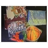 Sports Birthday Party Decorations Includes Banner, Backdrop, Foil and Latex Balloons, Cake and Cupcake Toppers, Honeycomb Centerpieces for Boy Sports Themed Party Decorations - Retail: $18