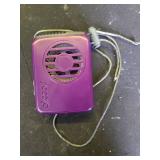 O2COOL Battery Powered Deluxe Necklace Fan For Personal Cooling With Adjustable Lanyard (Purple) - Retail: $10