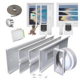Portable Air Conditioner Window Vent Kit 26-62" Adjustable with Universal 5.05.9" Adapter Security Lock 2 Weather Stripping Perfect Fit for LG Portable AC Vertical Horizontal Sliding Window Seal Kit