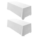 Surmente 2 Pack White Rectangle Tablecloth 90 x 132-inch Rectangular Polyester Table Cloth for Weddings, Banquets, or Restaurants - Retail: $26