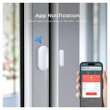 Clouree Door Alarm Window Sensors, Door Open Alarm Long Battery Life Wireless for Security Real-Time Notification WiFi Contact Sensor App Control No Monthly Fee, White NEED NEW STICKERS - Retail: $16