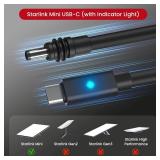 Klutchtech for Starlink Mini Cable 2M6.5FT, Starlink Mini USB C Cable Cord with Indicator Light 16AWG, USB C to DC Power Cord with Caps Waterproof 2M6.5FT - Retail: $14