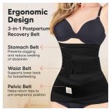 3 in 1 Postpartum Belly Support Recovery Wrap  Postpartum Belly Band, After Birth Brace, Slimming Girdles, Body Shaper Waist Shapewear, Post Surgery Pregnancy Belly Support Band (Midnight Black, ML)