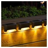 SOLPEX 20 Pack Solar Deck Lights Outdoor, Waterproof Led Lights for Outdoor Stairs, Step, Fence, Yard, Patio, and Pathway(Warm White) - Retail: $37