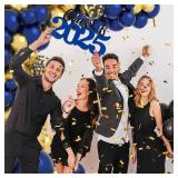 Navy Blue Gold Balloon Garland Arch Kit - Navy Blue Balloons Blue Metallic Gold Balloon Blue Birthday Decorations for Men 30th 40th 50th 60th Graduation Engagement Party Decorations - Retail: $13