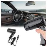 TOTMOX Car Hair Dryer HotandCold Folding Portable Car Hair Dryer Window Defroster for Camping Travel Hairdryer Fast Drying, Compatible with most vehicles with 12 V car cigarette lighter socket - Retai