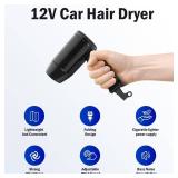 TOTMOX Car Hair Dryer HotandCold Folding Portable Car Hair Dryer Window Defroster for Camping Travel Hairdryer Fast Drying, Compatible with most vehicles with 12 V car cigarette lighter socket - Retai