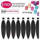 Alrence Pre Stretched Braiding Hair Long Braid 16 Inch 8m 7 Packs Professional Braiding Hair Extensions Synthetic Crochet Twist Braids (16 Inch, 4#) - Retail: $20