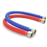 Flexible Stainless Steel Corrugated Water Heater Connector, 34in x 34in, 24in Length (2ct)